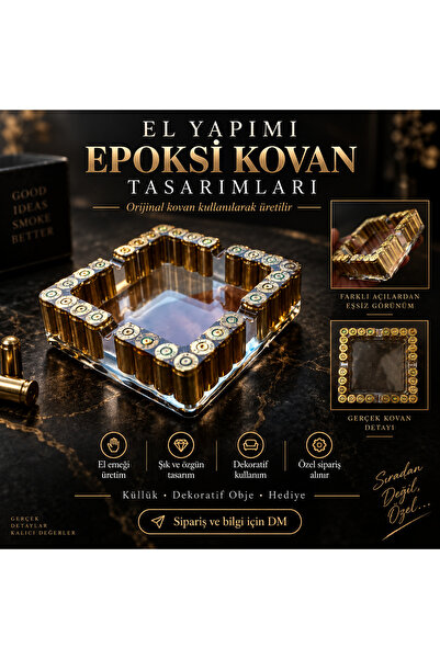 TST El Yapımı Orijinal Kovanlı Epoksi Küllük – Kişiye Özel Dekoratif Hediyelik