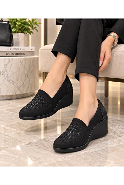 Zenora Shoes Kışlık Ortopedik Kaymaz Taban Günlük Taşlı Kadın Ayakkabı