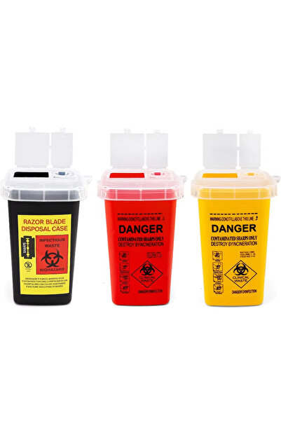 Choice3 3pcs 1L Plastic Waste Box Medical Supplies Container Large Capacity D...