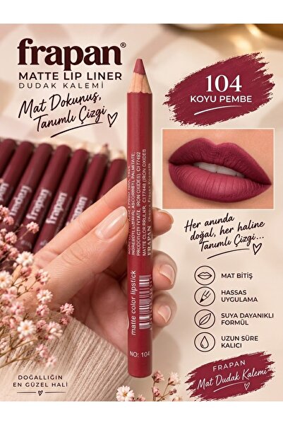 Genel Markalar Matte Color Lipstick No: 104 - Suya Dayanıklı Kalıcı Mat Kalem...