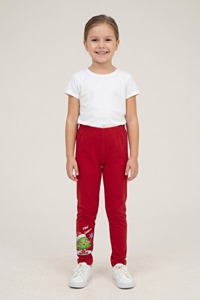 CRASSİ Girl's Christmas Leggings 2 Thread Ş Fleece-Lined Printed