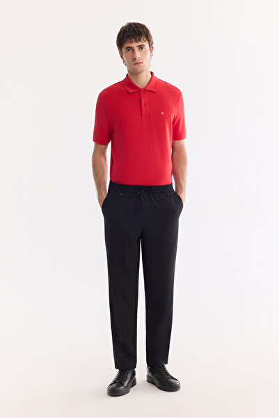 Avva Erkek Siyah Beli Lastikli Soft Touch Nefes Alan Relaxed Fit Pantolon A61...
