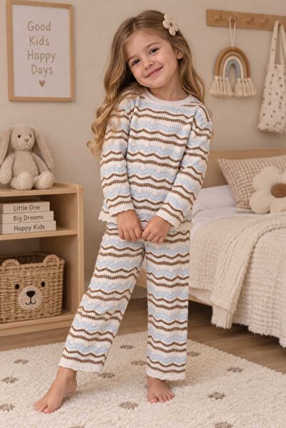 Neo Kids Neo Kids Kız Çocuk Zigzag Desenli Triko 2’li Takım