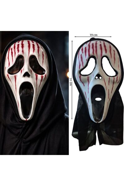 partidolu Kaliteli Kırılmaz Plastik Ghost Scream Kapüşonlu Kanlı Çığlık Hayal...
