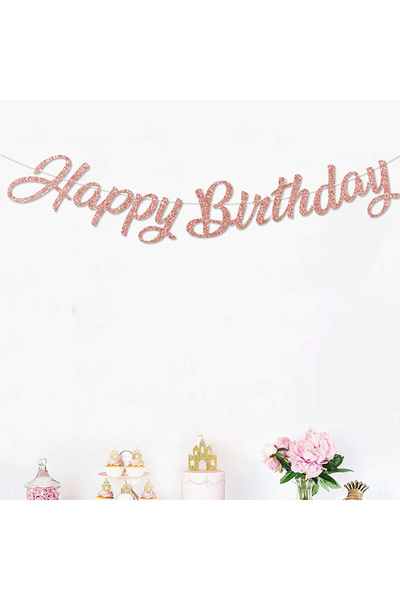 Choice1 MULTI Rose Gold and Gold Happy Birthday Banners, ideal for boys and g...