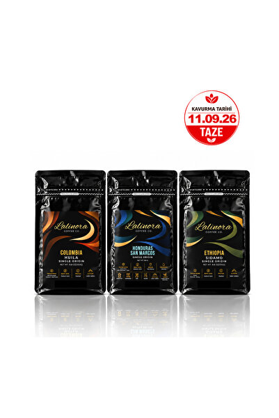Lalinora Coffee Co 300G - 3'lü Deneme Seti Çekirdek Kahve Espresso & Filtre C...