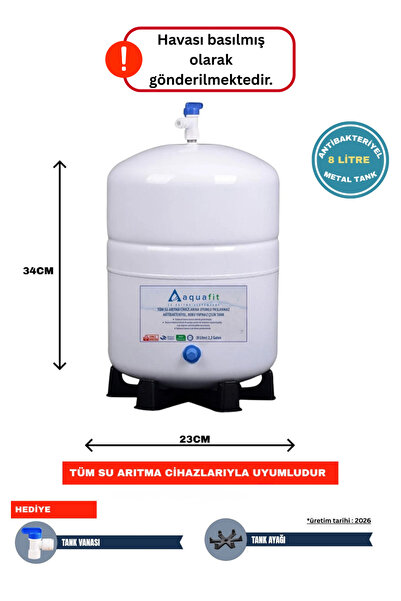 aquafit Su Arıtma Cihazı Tankı 8 Lt.-2,2 GALON- Paslanmaz Metal Tank - Tank V...
