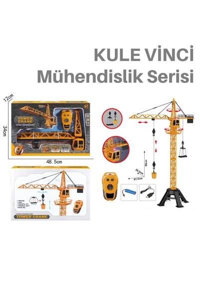 KentOyuncaK Uzaktan Kumandalı 99 cm Kule Vinci - Işıklı Oyuncak Vinç