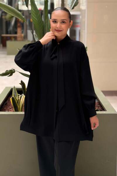 Ghisa High Collar Slim Flared Detailed Shirt