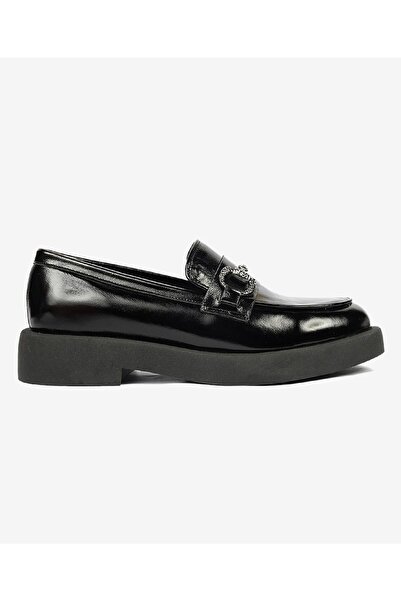 Greyder 72133 Zn Urban Leather Comfort Casual Oxford Women's Shoes Black-Pattern