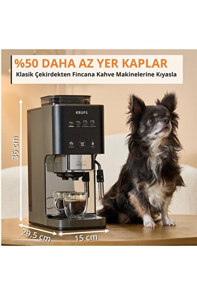 Krups Coffee Crush Experience Tam Otomatik Çekirdekten Fincana Espresso Kahve Makinesi