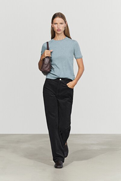 Massimo Dutti Orta bel mikro fitilli kadife slim straight pantolon