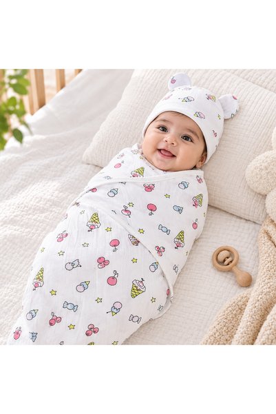 LOOFI Newborn Baby Cap with Headgear - Various Shapes