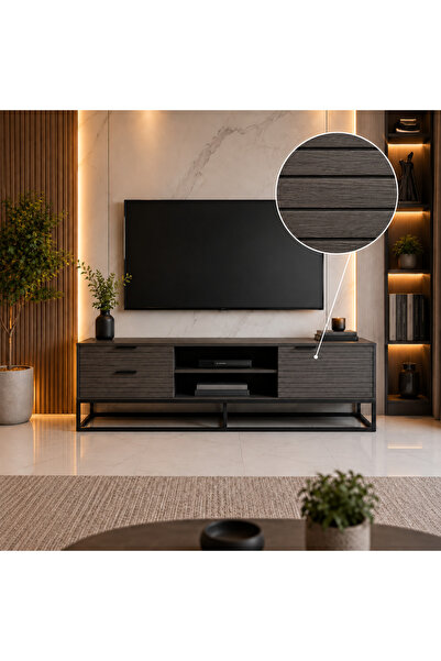 LastHome طاولة تلفزيون بتصميم عصري - رمادي 140 سم