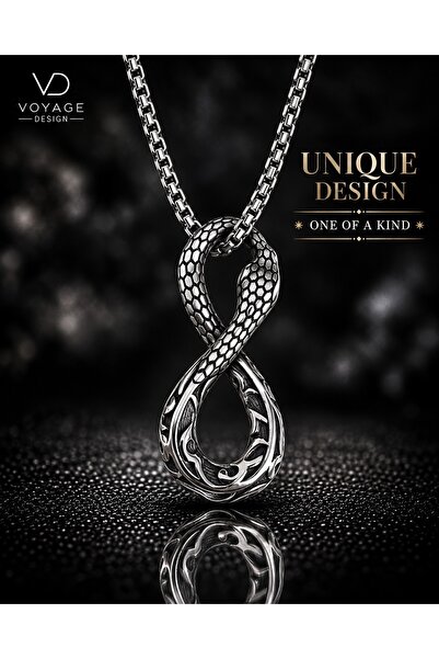 voyageaccessory Stainless Steel Gothic Snake Infinity Necklace