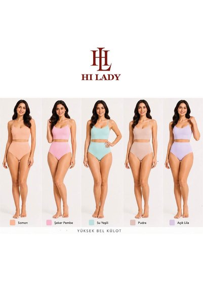 Hilady Women Panties Lycra Stretchy Cotton Fabric High Waist Panties Soft Colors