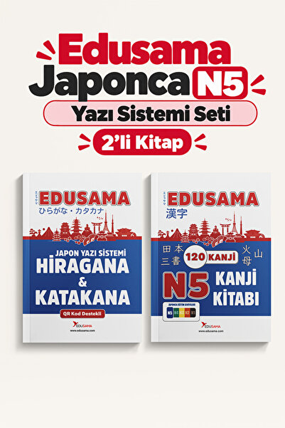EDUSAMA Japonca Yazı Sistemi Seti 2'li Kitap