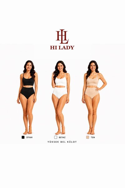 Hilady 3-piece high waist 3 color women's panties