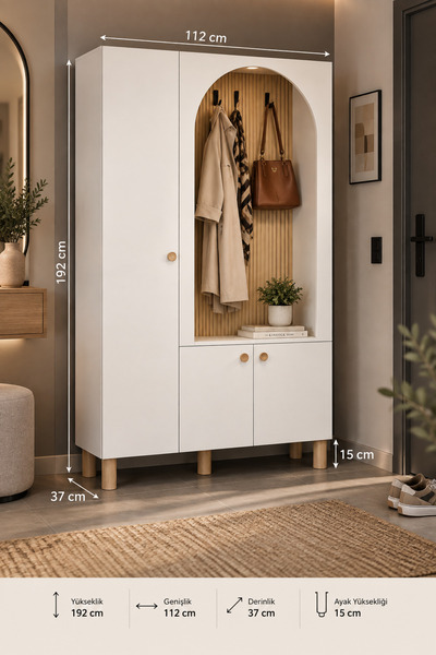 homeizi Arion Portmanto - Beyaz/Gölge Yunus