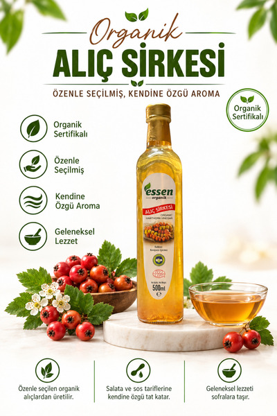 Essen Organik Alıç Sirkesi 500 ml
