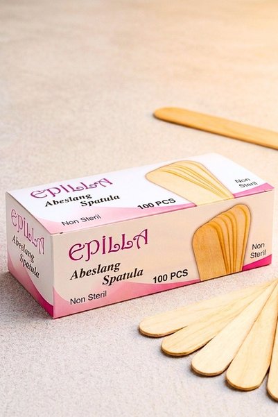 Epilla 100 piece abeslang wooden tongue stick - wax spatula, spatula