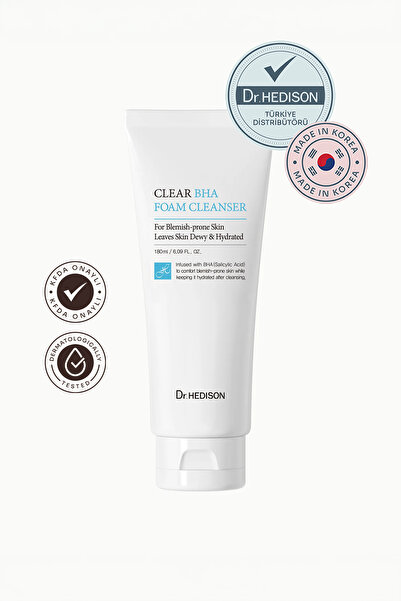 Dr. HEDISON BHA + PHA Destekli Nazik Köpük Yüz Temizleyici 180 ml – Clear BHA...