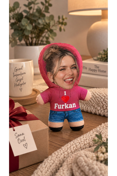 Nari Collections Minik Sevgilim Peluş Oyuncak Yastık - 25cm - Kişiye Özel Fot...