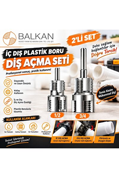 Fett PPRC Plastik Pvc Boru Tamir Onarım Montaj için 2 Parça Diş Açma Pafta Aç...