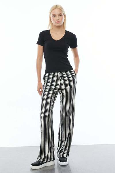 PAULMARK Tie-Waist Striped Pants