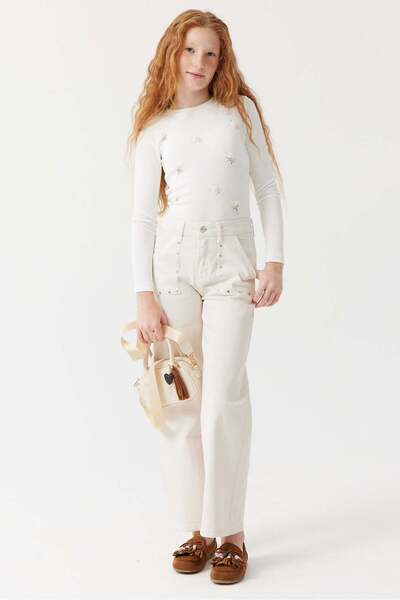 PAULMARK Girl's Staple Printed Jeans