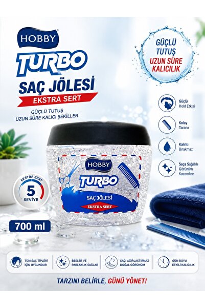 Hobby Turbo Saç Jölesi Ekstra Sert, Güçlü Tutuş 700 ml