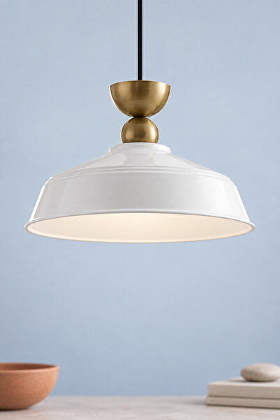 LUMINZO Yeliza Bohem Metal Eskitme Aksesuar Beyaz Metal Sarkıt 35 Cm Avize Ye...