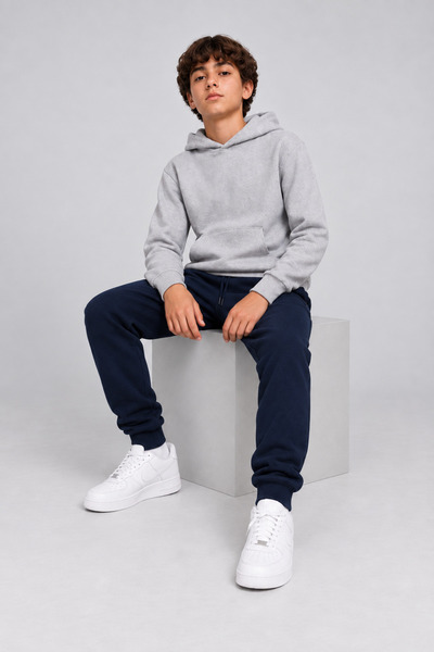 Joi Kids Boys and Girls Black-Navy Blue Jogger Sweatpants - Zipper Pockets, E...