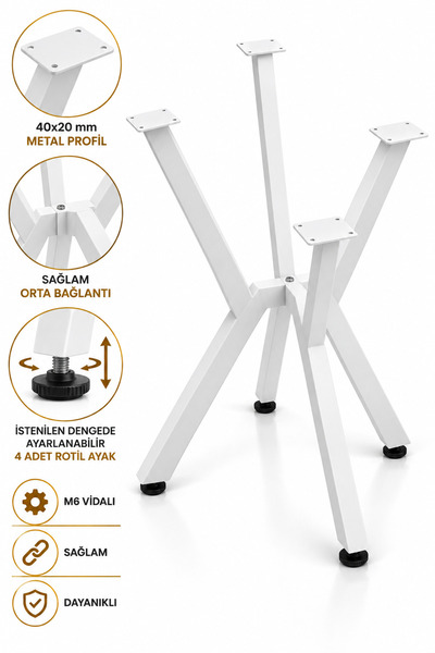 TOLIAHOME Metal Yuvarlak Masa Yemek Masası Çalışma Masası Ayağı 72 Cm Mobilya...