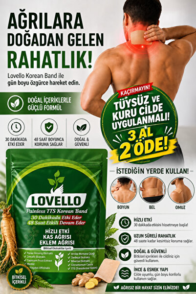 LOVELLO Ağrı Bandı Kinesio Bandı Isıtıcı Kas ve Eklem Rahatlatıcı Etkili Bant...