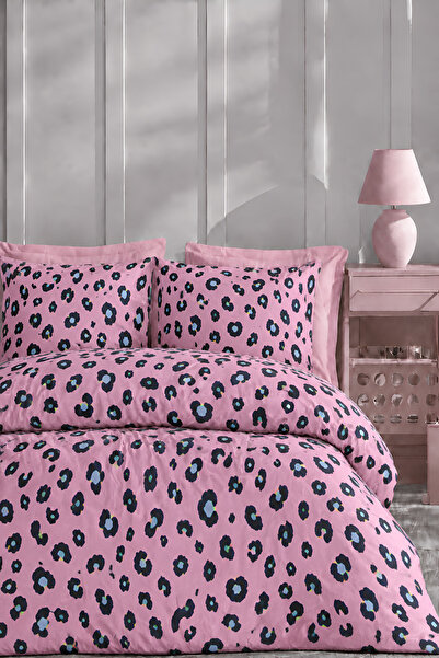 İQON Fitted Sheet Duvet Cover Set Double Chita Pink