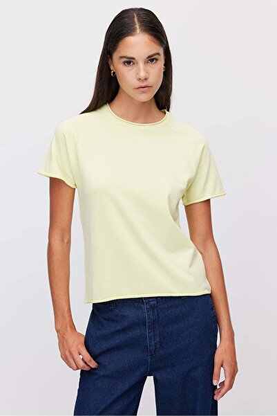 PAULMARK Women's Crew Neck Knit T-Shirt