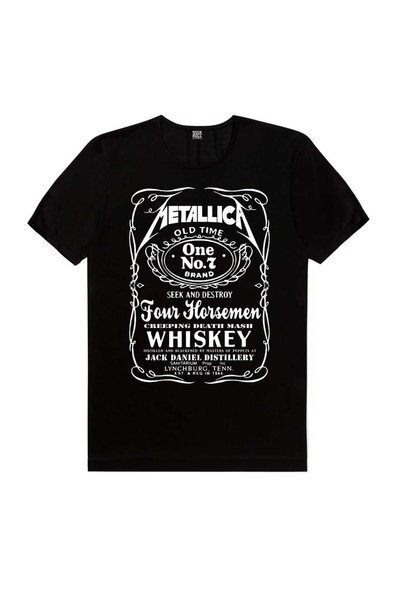 ROCKANDROLL Metallica Jack Logo Siyah Kısa Kollu Tişört
