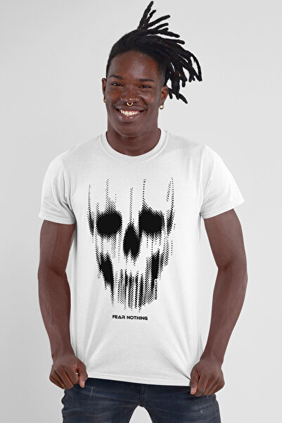 ROCKANDROLL Matrix Skull bela majica kratkih rukava za muškarce T-shirt