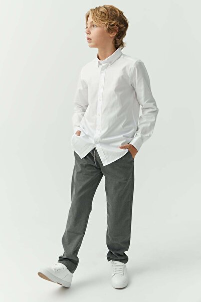 PAULMARK Boy's Pants with Elastic Waist and Tie Detail