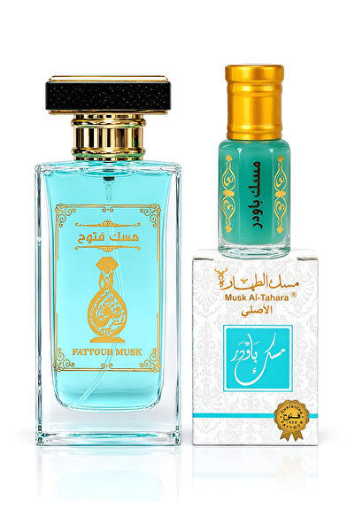 MUSK AL TAHARA Powder misk seti (Parfüm 50ml + Powder misk 6ml alkolsüz esans)