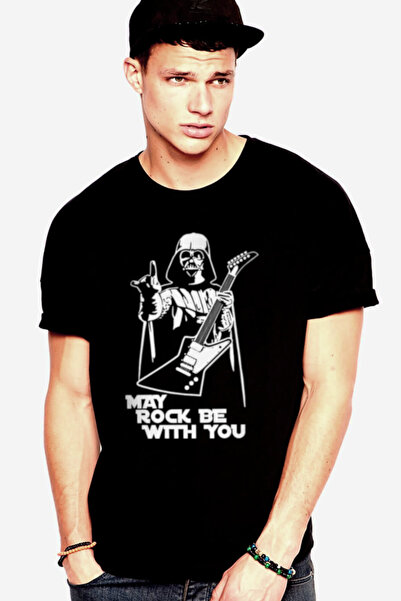 ROCKANDROLL تي شيرت Rocker Darth Vader أسود قصير الأكمام