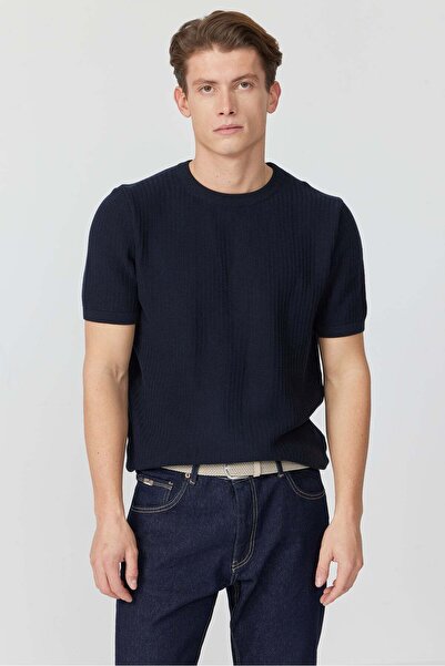 PAULMARK Men's Textured Short Sleeve Knitwear T-Shirt