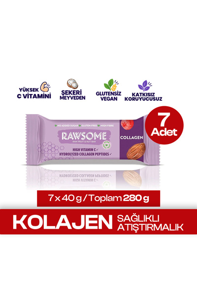 Rawsome Hidrolize Kolajenli Kuruyemiş ve Meyve Barı | 2500 mg Kolajen Peptidi...
