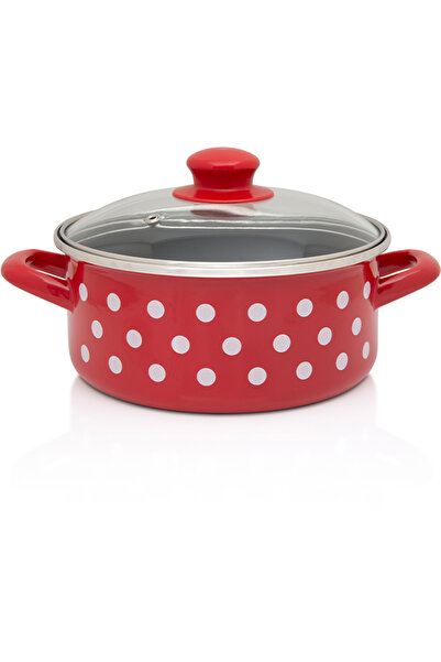 Metalac Cratita 2.75l cu capac din sticla Tufne email/20cm/2.75l