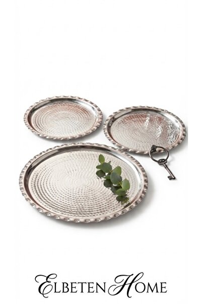 Elbeten Home Üçlü Set Dalgalı Dövme Tepsileri
