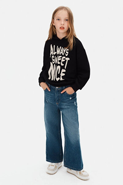 HAUSEkids 8-14 Years Old Always Nice Girls' Sweatshirt-Black