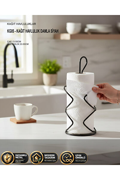 nilşah Damla Paper Towel Holder-black