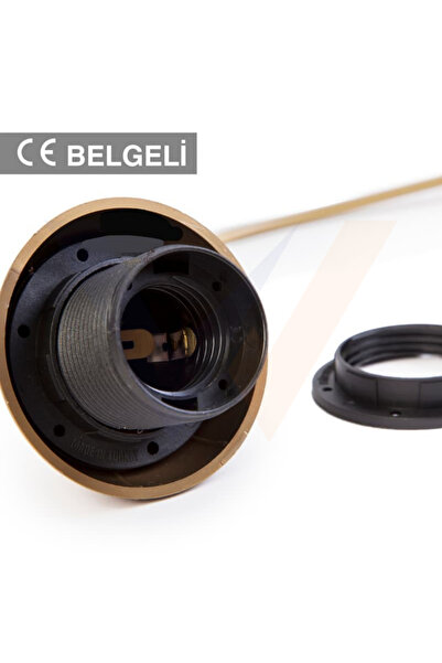 MetoTechs Kablolu Krom Gold Renkli Sarkıt Avize Duyu - Standart E27 Duy