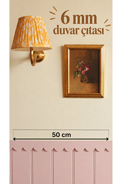 Boncukafası 3 Adet Dalgalı MDF 50x5cm Ahşap Süsleme, Boyanabilir Duvar Süslem...